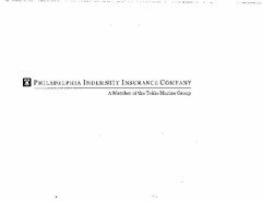 PHILADELPHIA INDEMNITY INSURANCE COMPANY A MEMBER OF THE TOKIO MARINE GROUP