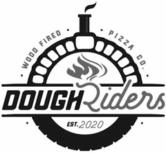 DOUGHRIDERS · WOOD FIRED · PIZZA CO. · EST. 2020