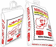 MIHAN RICE SUPER BASMATI SELLA RICE NATURALLY AROMATIC NET WT. 10 LBS. GMO FREE NO CHOLESTEROL ZERO TRANS FAT 1121 MAIHAN DISTRIBUTORS, INC. EXTRA LONG GRAIN