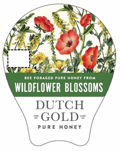 DUTCH GOLD PURE HONEY BEE FORAGED PURE HONEY FROM WILDFLOWER BLOSSOMS 1946 EST. LANC CO.