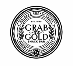 GRAB THE GOLD SNACK BAR EST. 1990 NO-BAKE COOKIE TASTE ENERGY AND ENDURANCE