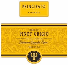 PRINCIPATO VIGNETI VINTAGE 2012 PINOT GRIGIO DELLE VENEZIE INDICAZIONE GEOGRAFICA TIPICA PRODUCT OF ITALY