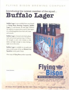 FLYING BISON BREWING CO. BUFFALO LAGER