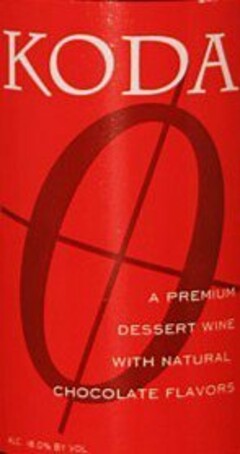 0 KODA A PREMIUM DESSERT WINE WITH NATURAL CHOCOLATE FLAVORS ALC. 18.0% BY VOL.