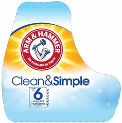 ARM & HAMMER THE STANDARD OF PURITY CLEAN&SIMPLE MADE WITH 6 ESSENTIAL INGREDIENTS AND WATER