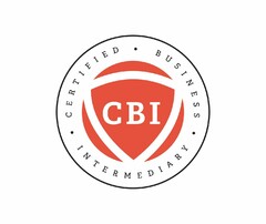 THE LETTERS CBI IN WHITE AND THE WORDS CERTIFIED BUSINESS INTERMEDIARY IN BLACK