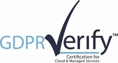 GDPR VERIFY CERTIFICATION FOR CLOUD & MANAGED SERVICES