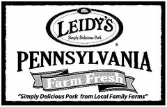 LEIDY'S SIMPLY DELICIOUS PORK PENNSYLVANIA FARM FRESH "SIMPLY DELICIOUS PORK FROM LOCAL FAMILY FARMS"