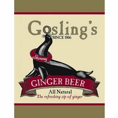 GOSLING'S SINCE 1806 STORMY GINGER BEERTHE REFRESHING ZIP OF GINGER