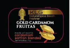 KLG NATURAL SPICE BREATH FRESHNER GOLD CARDAMON FRUITAS MADE OF EXOTIC CARDAMON SAFFRON BLENDED