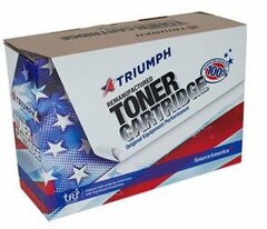 TRIUMPH REMANUFACTURED TONER CARTRIDGE ORIGINAL EQUIPMENT PERFORMANCE TRI INDUSTRIES SATISFACTION GUARANTEED 100% CREATED WITH PRIDE BY AMERICANS WITH SIGNIFICANT DISABILITIES SOURCE AMERICA
