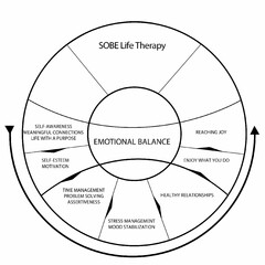 SOBE LIFE THERAPY EMOTIONAL BALANCE: SELF-AWARENESS, MEANINGFUL CONNECTIONS, LIFE WITH A PURPOSE; SELF-ESTEEM, MOTIVATION; TIME MANAGEMENT, PROBLEM SOLVING, ASSERTIVENESS; STRESS MANAGEMENT, MOOD STABILIZATION; HEALTHY RELATIONSHIPS; ENJOY WHAT YOU DO; REACHING JOY