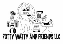 POTTY WATTY AND FRIENDS LLC 1 2 3 4 5 6 7 8 9 10 11 12 12:00 POTTY WATTY TRASH CAN HOT COLD SUDSY SOAP