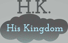 THE WORDS HIS KINGDOM OVER A CLOUD WITH RED DOTS