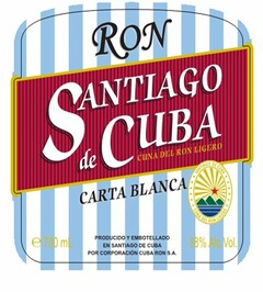 RON SANTIAGO DE CUBA CUNA DEL RON LIGERO CARTA BLANCA