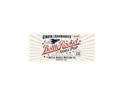 BOTTLE ROCKET SODA POP GINGER LEMONGRASS BRAND CONTENTS 10 FLUID OZS. 12 OUNCES BOTTLE ROCKET BOTTLING CO, DETROIT, MI REGISTERED TRADEMARK