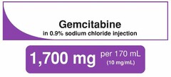 GEMCITABINE IN 0.9% SODIUM CHLORIDE INJECTION 1,700 MG PER 170 ML (10 MG/ML)