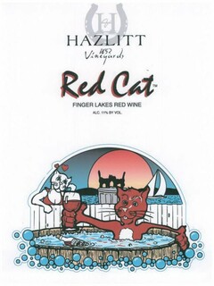 HV HAZLITT 1852 VINEYARDS RED CAT FINGER LAKES RED WINE ALC. 11% BY VOL.