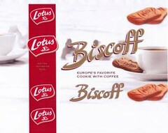 LOTUS LOTUS LOTUS LOTUS BISCOFF EUROPE'S FAVORITE COOKIE WITH COFFEE BISCOFF