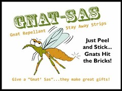 GNAT-SAS GNAT REPELLANT STAY AWAY STRIPS JUST PEEL AND STICK... GNATS HIT THE BRICKS GIVE A "GNAT' SAS"...THEY GREAT GIFTS!