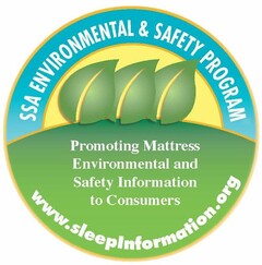 SSA ENVIRONMENTAL & SAFETY PROGRAM PROMOTING MATTRESS ENVIRONMENTAL AND SAFETY INFORMATION TO CONSUMERS WWW.SLEEPINFORMATION.ORG