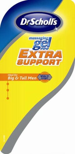 DR. SCHOLL'S MASSAGING GEL EXTRA SUPPORT IDEAL FOR BIG & TALL MEN WIDER & LONGER