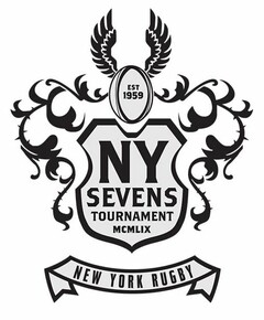 EST 1959 NY SEVENS TOURNAMENT MCMLIX NEW YORK RUGBY