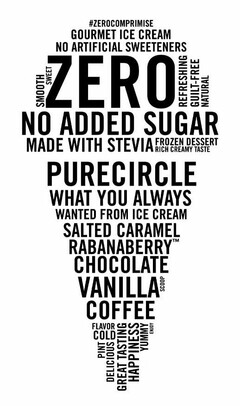 #ZEROCOMPROMISE GOURMET ICE CREAM NO ARTIFICIAL SWEETENERS SMOOTH SWEET ZERO REFRESHING GUILT-FREE NATURAL NO ADDED SUGAR MADE WITH STEVIA FROZEN DESSERT RICH CREAMY TASTE PURECIRCLE WHAT YOU ALWAYS WANTED FROM ICE CREAM SALTED CARAMEL RABANABERRY CHOCOLATE VANILLA SCOOP COFFEE FLAVOR COLD PINT DELICIOUS GREAT TASTING HAPPINESS YUMMY ENJOY