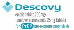 DESCOVY EMTRICITABINE 200 MG / TENOFOVIR ALAFENAMIDE 25MG TABLETS FOR PREP PRE-EXPOSURE PROPHYLAXIS