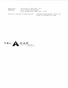 TEL-A-CAR ACCELERATING SERVICE