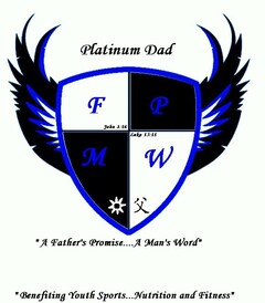 PLATINUM DAD F P M W JOHN 3:16 LUKE 15:11 "A FATHER'S PROMISE.... A MAN'S WORD" "BENEFITING YOUTH SPORTS...NUTRITION AND FITNESS"