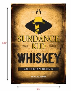 SUNDANCE KID WHISKEY SMALL BATCH LEGENDARY TASTE 40% ALC/VOL 80 PROOF