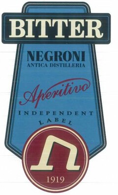 BITTER NEGRONI ANTICA DISTILLERIA APERITIVO INDEPENDENT LABEL N 1919