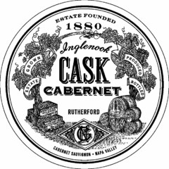 ESTATE FOUNDED 1880 INGLENOOK CASK CABERNET RUTHERFORD GROWN ESTATE PRODUCED BOTTLED CABERNET SAUVIGNON NAPA VALLEY NG INGLENOOK