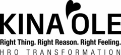 KINA'OLE RIGHT THING. RIGHT REASON. RIGHT FEELING. HRO TRANSFORMATION