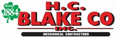 H.C. BLAKE CO INC. MECHANICAL CONTRACTORS SINCE 1884