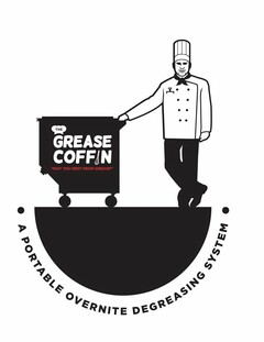 THE GREASE COFFIN "MAY YOU REST FROM GREASE" A PORTABLE OVERNITE DEGREASING SYSTEM