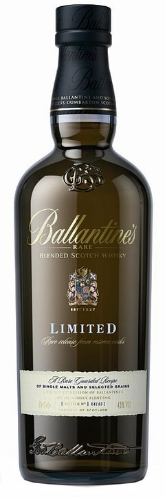 BALLANTINE'S RARE BLENDED SCOTCH WHISKY LIMITED RARE RELEASE FROM RESERVE CASKS GEO BALLANTINE