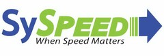 SYSPEED WHEN SPEED MATTERS