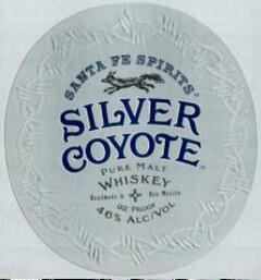 SANTA FE SPIRITS SILVER COYOTE PURE MALT WHISKEY HANDMADE IN NEW MEXICO 92 PROOF 46% ALC/VOL