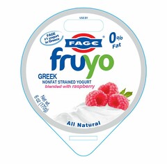 FAGE #1 YOGURT IN GREECE FAGE FRUYO GREEK NONFAT STRAINED YOGURT BLENDED WITH RASPBERRY ALL NATURAL