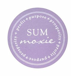 SUM MOXIE PROFIT + PURPOSE + PROSPERITY+ PROFIT + PURPOSE + PROSPERITY