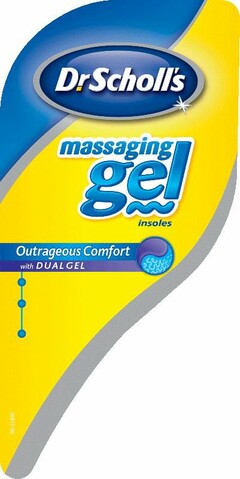 DR. SCHOLL'S MASSAGING GEL INSOLES OUTRAGEOUS COMFORT WITH DUAL GEL