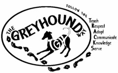 THE GREYHOUND WAY TGW FOLLOW THE TRACKS TEACH RESPECT ADOPT COMMUNICATE KNOWLEDGE SERVE