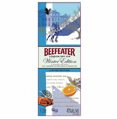 BEEFEATER LONDON DRY GIN WINTER EDITION A WINTERY GIN WITH PINE, CINNAMON, NUTMEG & SEVILLE ORANGE PEEL LIMITED EDITION A WARMING WINTRY GIN MADE FROM THE FINEST QUALITY HAND PICKED AROMATIC PINE SHOOTS SRI LANKAN CINNAMON INDONESIAN NUTMEG AND SEVILLE ORANGE PEEL 1 LITRE 40% ALC./VOL. 2FKF6002
