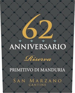 62 ANNIVERSARIO RISERVA PRIMITIVO DI MANDURIA SAN MARZANO CANTINE