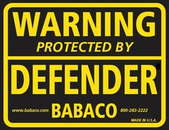 WARNING PROTECTED BY DEFENDER WWW.BABACO.COM 800-283-2222 MADE IN U.S.A.