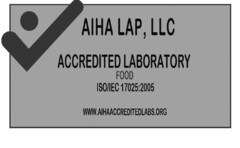 AIHA LAP, LLC ACCREDITED LABORATORY FOOD ISO/IEC 17025:2005 WWW.AIHAACCREDITEDLABS.ORG
