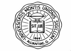 UNIVERSITATIS MONTIS UNIONIS SIGILLUM ALLIANTIAE, O. SIT LUX 1846