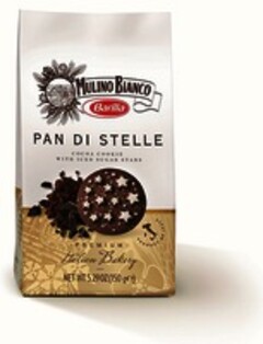 MULINO BIANCO Barilla PAN DI STELLE COCOA COOKIE WITH ICED SUGAR STARS PREMIUM Italian Bakery PRODUCT OF ITALY